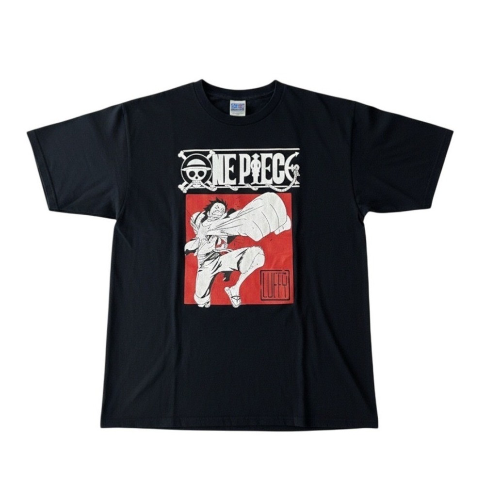 One Piece Graphic T-Shirt Mens L Black Excellent Luffy Anime Streetwear Tee